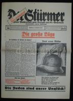 1942. szept. 3. Der Stürmer: Deutsches Wochenblatt zum Kampfe um die Wahrheit. Német náci hetilap egy száma / Nazi German weekly newspaper