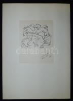 Simó Ágoston (1925-2011): Gondolatok II., tus, papír, jelzett, paszpartuzva, 43x30,5cm