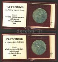 1984. 100Ft "Kőrösi Csoma Sándor" (2x) T:BU Eredeti tokban, tanúsítvánnyal!