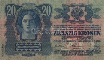 1913. 20K II.kiadás (5x) egymás utáni sorszámmal T:II