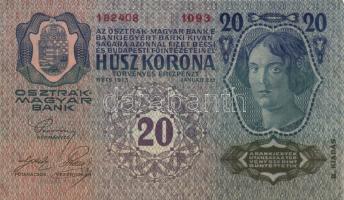 1913. 20K II.kiadás (5x) egymás utáni sorszámmal T:II