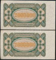 Német Birodalom/Weimari Köztársaság/Berlin 1923.7.23. 2.000.000M (2x) egymás utáni sorszámmal T:II
G...