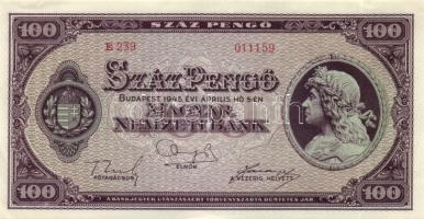 1944. 20P "Vörös Hadsereg" T:II + 1945. 100P T:I-