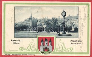Pozsony promenade, patriotic postcard