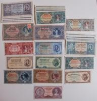 Vegyes inflációs pengő tétel 34db bankjegy, köztük színváltozatok is T:vegyes