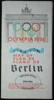 1936 A Berlini Olimpia hivatalos térképe a stadionok, Berlin és az olimpiai falu térképével  / 1936 ...