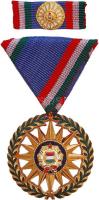 1976. "Szocialista Magyarországért Érdemrend" aranyozott bronz kitüntetés szalagsávon miniatűrrel, mellszalaggal dísztokban T:1 Csak 1965db adományozás! / Hungary 1976. Order of Merit for the Socialist Hungary with ribbon and with miniature in case C:Unc Only 1965db examples!