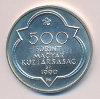 1990. 500Ft Ag "Mátyás király / Buda látképe" T:BU