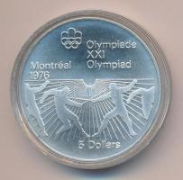 Kanada 1976. 5$ Ag "Montreali olimpia - vívás" T:1 Canada 1976. 5 Dollar Ag "Montreal Olympic Games - fencing" C:Unc