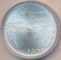 Kanada 1976. 5$ Ag "Montreali olimpia - ökölvívás" T:1 Canada 1976. 5 Dollars Ag "Montreal Olympic games - boxing" C:Unc