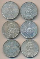 1994. 200Ft Ag "Deák" (6x) T:2,2-