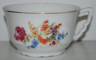 Zsolnay teáscsésze és csészealj, süteményes tányérral, jelzettek, hibátlanok