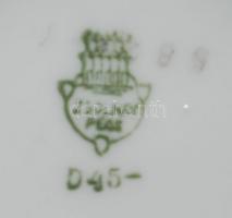 Zsolnay teáscsésze és csészealj, süteményes tányérral, jelzettek, hibátlanok