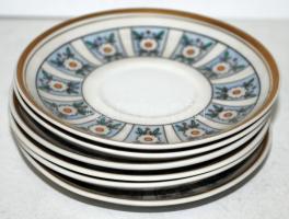 Hollóházi 6 személyes kávés készlet, 3 db kiöntő, cukortartó, 6 csésze+ alj, kézzel festett, hibátla...