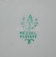 Hollóházi 6 személyes kávés készlet, 3 db kiöntő, cukortartó, 6 csésze+ alj, kézzel festett, hibátla...