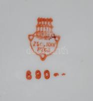 Zsolnay porcelán nagy  tál, jelzett, kopott aranyozás /Zsolnay chinaware bowl in good condition s: d...