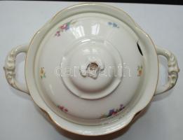 KPM sorszámozott porcelán leveses tál, jelzett, hajszálrepeséssel és a tetején sérüléssel, 34x16x20c...