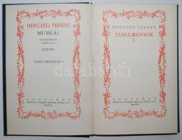 Herczeg Ferenc: Tanulmányok I-II. (Herczeg Ferenc Munkái Gyűjteményes Díszkiadás XXXVIII-XXXIX.) Bp., 1925, Singer és Wolfner. Kiadói aranyozott egészvászon kötésben