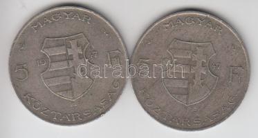 1947. 5Ft Ag "Kossuth" (2x) T:2-