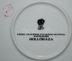 Szász Endre által tervezett Hollóházi porcelán dísztányér, jelzett, hibátlan / Faces designed by End...