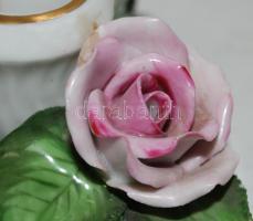 Herendi gyertyatartó pár, jelzett, alig észrevehető kis lepattanásokkal, d:13 cm