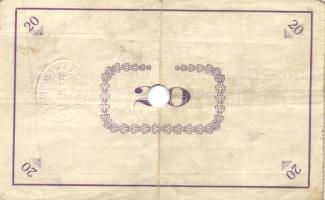 Pápa 1919.május 8. "Pápai csekk" 10K (3x) + 20K (3x) + 50K (3x) lyukasztással érvénytelení...