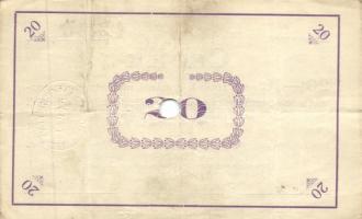 Pápa 1919.május 8. "Pápai csekk" 10K (3x) + 20K (3x) + 50K (3x) lyukasztással érvénytelení...