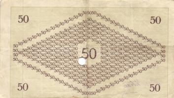 Pápa 1919.május 8. "Pápai csekk" 10K (3x) + 20K (3x) + 50K (3x) lyukasztással érvénytelení...