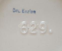 Enzien kerámia tétel 3 db: Gyufatartó, nagy bonbonier kis hajóval a tetején m:21 cm, asztali doboz h...