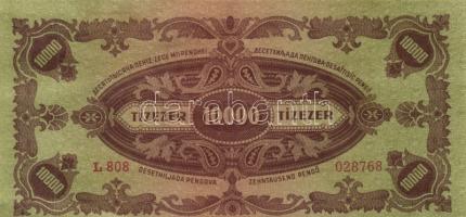 1945. 10.00P lemezhiba a bélyeg "B" betűjénél T:I-