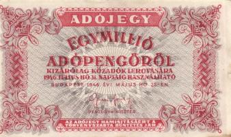 1946. 1.000.000AP (2x) balra tolódott nyomattal mindkettő T:II