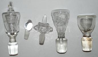 5db különböző méretű és formájú üvegdugó /  Glass corks