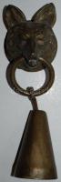 Ajtóra akasztható kutyafejes réz jelzőkolomp / 
Brass doorbell, 26cm