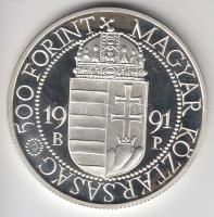 1991. 500Ft "II.János Pál pápa látogatása" dísztokban T:PP