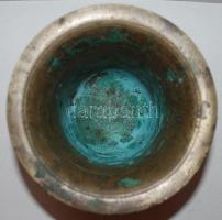 Cca. 1900 bronz mozsár (12 cm, 2,6 kg) és nagy törője (29 cm, 1,1 kg.), viseltes állapotban