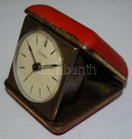 Dugena összecsukható utazóóra műanyag tokjában, nem működik / 
Travel watch in plastic case, does no...