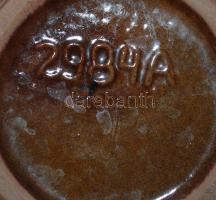 Kerámia tétel 2 db: Mázas váza, hibátlan, jelzett, m: 20 cm, fazekas tányér szép mázzal, d:23 cm