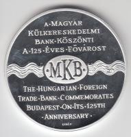 Lebó Ferenc (1960-) 2003. MKB "125 éves Budapest" Ag(0.999) emlékérem (31,1g/42,5mm) díszt...