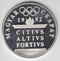 Papp László (1947-) 1992. "Barcelonai Olimpia- Magyar Csapat" ezüstözött emlékérem (42mm) ...