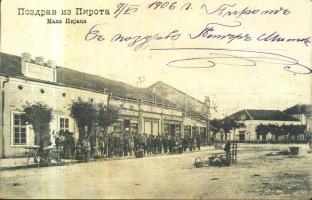 Pirot market square, restaurant, shops (fa)