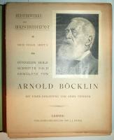 Fünfzehn Holzschnitte nach Gemälden von Arnold Böcklin (Meisterwerke der Holzschneidekunst, Heft V.). Leipzig, o.J., Verlagsbuchhandlung v. J.J. Weber. Mappa 15db nagyméretű fametszettel, közte erotikus képek is /  A folder of woodcuts, 54x45cm