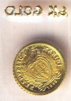 DN. "San Marini" modern mini Au pénz 0.333 minőségű T:BU Eredeti vákuum csomagolásban! / ND. "San MArini" modern mini Au(0.333) coin C:BU