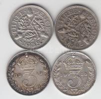 Nagy Britannia 1915-1935. 3p Ag (4x)klf évszámmal T:2
Great Britain 1915-1935. 3 pence Ag (4x)differ...