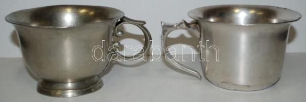 2db alpakka leveskiöntő /  Nickel silver soup serving bowls, 7x11cm