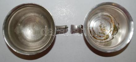 2db alpakka leveskiöntő / 
Nickel silver soup serving bowls, 7x11cm