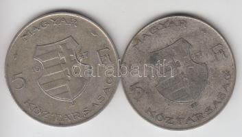 1947. 5Ft Ag "Kossuth" (2x) T:3