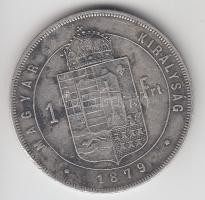 1879KB 1Ft Ag "Középcímer" T:2-