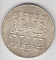 Ausztria 1976. 100Sch Ag "Innsbruck - XII. téli olimpia / Síelő" T:2
Austria 1976. 100 Sch...