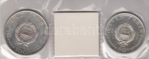 1968. 50Ft Ag + 100Ft Ag "Semmelweis" pár nejlon tokban T:BU