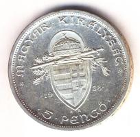 1938. 5P Ag "Szent István" T:2